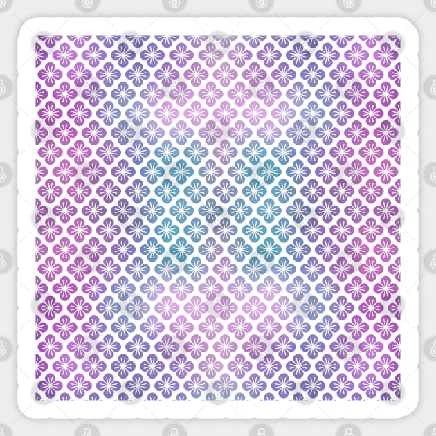 Beautiful dreamy flower pattern, in pastel pink, purple, and cyan Sticker by F-for-Fab